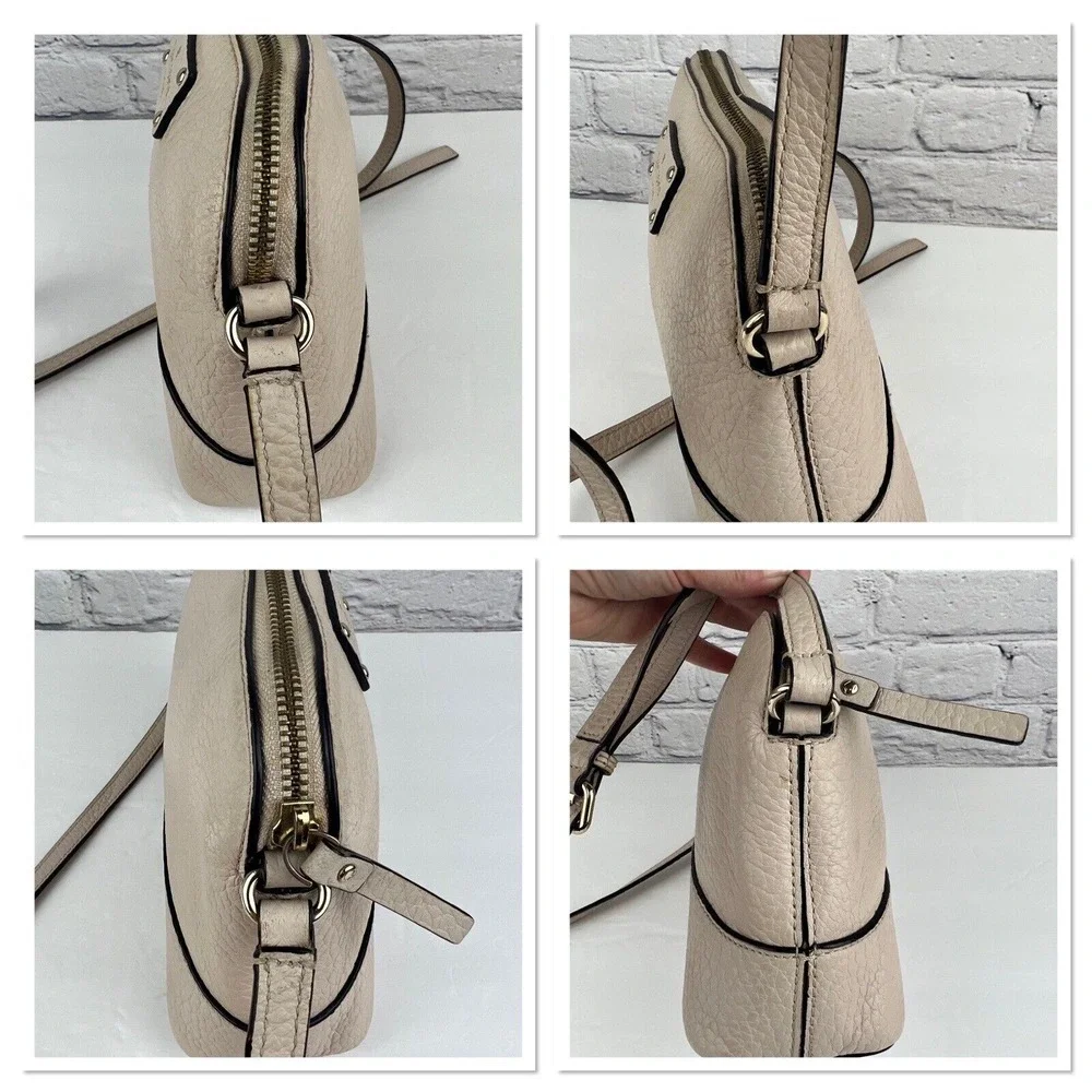 Kate Spade Bay Street‎ Crossbody Shoulder Bag Purse Pebbled Leather Color Pumice